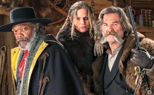 Samuel L. Jackson, Jennifer Jason Leigh & Kurt Russell star in The Hateful Eight. Image courtesy of Weinstein Company.